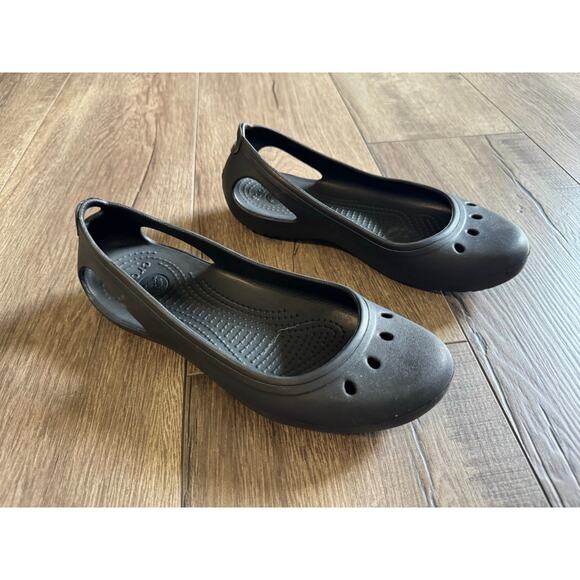 Crocs Womens Black Kadee‎ Flats Slip On Size 7 - Picture 6 of 7